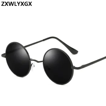 2021 Moda Yuvarlak Polarize Güneş Gözlüğü Erkekler Marka Tasarım Kadınlar Shades Retro Alaşım güneş gözlüğü UV400 Gözlük Oculos De Sol