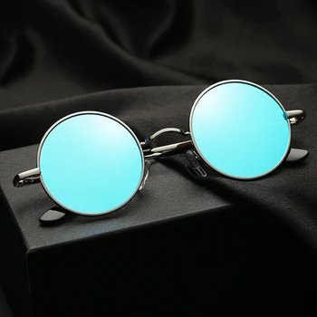 2021 Moda Yuvarlak Polarize Güneş Gözlüğü Erkekler Marka Tasarım Kadınlar Shades Retro Alaşım güneş gözlüğü UV400 Gözlük Oculos De Sol 3