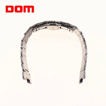 Erkek saat kayışı DOM W-698 Tungsten Çelik Kayış Paslanmaz Çelik Basma Düğmesi Gizli Toka