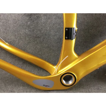 Yeni T1100 Karbon Çakıl Çerçeve bisiklet fren diski Altın Çakıl Bisiklet Frameset + Gidon Boyutu 47 50 53 56cm