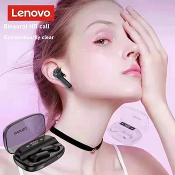 Lenovo QT81 TWS kablosuz kulaklık Stereo Spor Su Geçirmez Kulaklıklar Kulaklıklar Mikrofon ile Bluetooth Kulaklık HD Çağrı 1200mAh 1