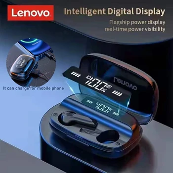 Lenovo QT81 TWS kablosuz kulaklık Stereo Spor Su Geçirmez Kulaklıklar Kulaklıklar Mikrofon ile Bluetooth Kulaklık HD Çağrı 1200mAh 2