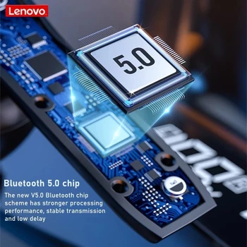 Lenovo QT81 TWS kablosuz kulaklık Stereo Spor Su Geçirmez Kulaklıklar Kulaklıklar Mikrofon ile Bluetooth Kulaklık HD Çağrı 1200mAh 4