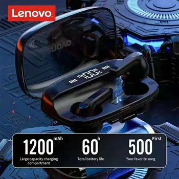 Lenovo QT81 TWS kablosuz kulaklık Stereo Spor Su Geçirmez Kulaklıklar Kulaklıklar Mikrofon ile Bluetooth Kulaklık HD Çağrı 1200mAh 5