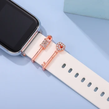 Yüzük Takı Charm Apple Bilezik için Karikatür Komik Aracı Kordonlu Saat Tırnak cazibe aksesuarları Silikon Smartwatch Spor Kayış Takılar