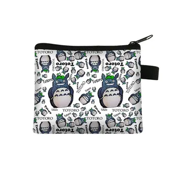 Yeni Varış Totoro / Ruhların Kaçışı Karikatür küçük cüzdan Kadın Kızlar Sevimli Kedi kart tutucu Fermuar Debriyaj bozuk para cüzdanı 4