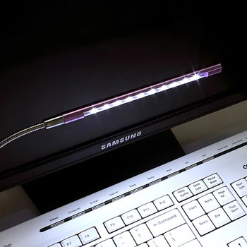 LED gece lambası esnek kitap ışık aydınlatma Laptop klavye için masa lambası Güç bankası Powered USB okuma Işığı göz Bakımı