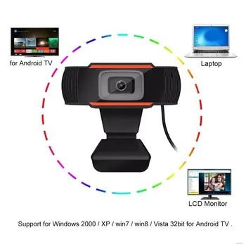 Canlı Webcam USB 2.0 PC Web Kamera Geniş Ekran Video Mikrofon İle Yüksek çözünürlüklü 1080P konferans kamerası Sürücüsüz 0