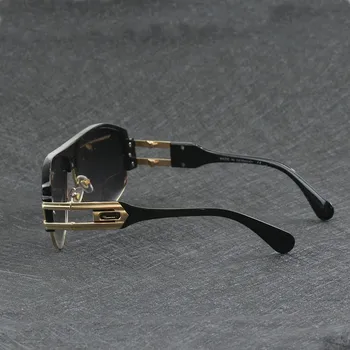 KAPELUS Yeni kadın güneş gözlüğü Büyük yüz güneş gözlüğü metal çerçeve Kahverengi yarım çerçeve güneş gözlüğü 0