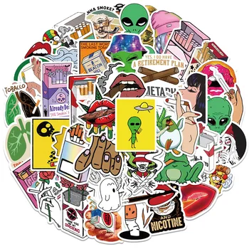 10/30/50 ADET Komik Karakterler Sigara Graffiti Çıkartmalar DIY Kaykay Buzdolabı Bagaj Gitar Araba Motosiklet Serin Sticker Oyuncaklar 2