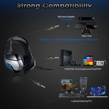 Kablolu oyun kulaklığı led ışık 7.1 Surround Ses Dizüstü Oyun mikrofonlu kulaklıklar Stereo Kulaklık Bilgisayar Telefonu için PS4