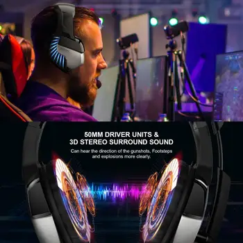 Kablolu oyun kulaklığı led ışık 7.1 Surround Ses Dizüstü Oyun mikrofonlu kulaklıklar Stereo Kulaklık Bilgisayar Telefonu için PS4 1