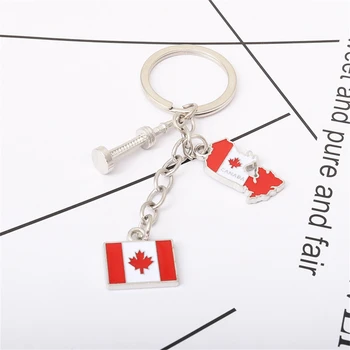 Kanada Bayrağı Akçaağaç Anahtarlık İnsan Kafası Sikke Yaprak Ren Geyiği Charm Anahtarlık Seyahat Hatıra araba anahtarlığı Kolye moda takı Hediye 5