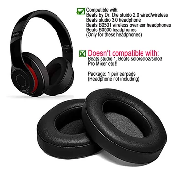 1 Çift Yedek Kulak Pedleri Kulaklıklar Ultra yumuşak Sünger Yastık Beats Studio 2 İçin 3 Kablolu kablosuz kulaklık Aksesuarları