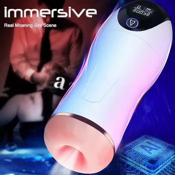 2022 Otomatik Emme Erkek mastürbasyon kupası Gerçek Oral Vajina Vibratör mastürbasyon için seks oyuncakları Erkekler İçin Oral Seks Seksi Dükkanı 5