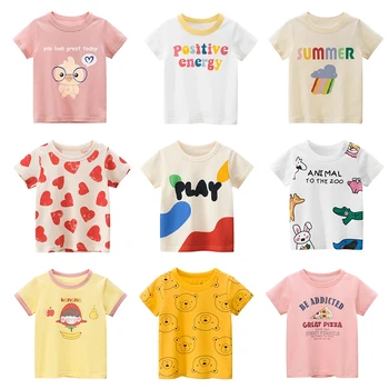 Pamuklu Çocuk Çocuk erkek t-shirtü Bir Erkek T Shirt Kız Üstleri karikatür bebek Giysileri Tee Kısa Kollu çocuk gömlek Yeni 2022