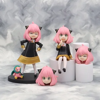 Casus X Aile Anime Figürü Anya Forger PVC Aksiyon Figürü Değiştirilebilir Kafa Kawaii Modeli oyuncak bebekler Çocuklar Noel Hediyeleri 1
