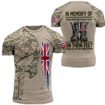 Yaz Yeni İngiliz Ordusu Kamuflaj T Shirt Yüksek Kalite Özel Kuvvetler 3d Baskılı Kısa Kollu Gömlek Erkekler Kadınlar için