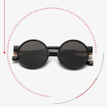 Moda güneş gözlükleri erkek güneş gözlüğü steampunk retro yuvarlak güneş gözlüğü lensler özel daire uv400 bacaklar 1