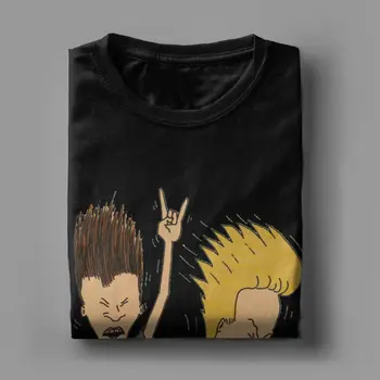 Beavis Butthead Kaya T Shirt erkek Pamuklu T-Shirt Eski Karikatür Komedi Müzik Komik Punk Metal Tee Gömlek Kısa Kollu Üstleri 6XL