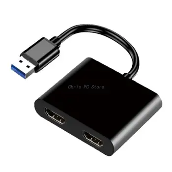H8WA Video Adaptörü 5Gbps TV Laptop için USB 3.0 Çift PD Dönüştürücü