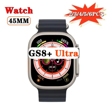GS8 + Ultra akıllı saat Toptan Ultra Serisi 8 45mm Bluetooth Çağrı Kablosuz Şarj Kalp Hızı İzleme akıllı saat Hediye için 0