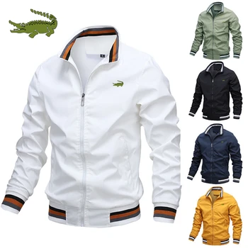 CARTELO Nakış Ilkbahar ve Sonbahar erkek Iş Moda Ceket Standı Yaka Rahat fermuarlı ceket Açık Spor Ceket Rüzgarlık 3