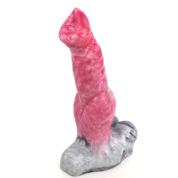 FRKO Köpek Yapay Penis Çoklu Renkler Karıştırma Silikon Seks Oyuncakları Çift Eklemek Vajina Derinliği 21.5 cm Mastürbasyon Anal Plug Sopa 1