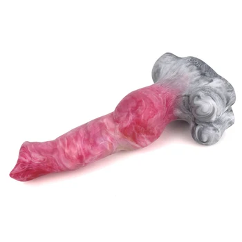 FRKO Köpek Yapay Penis Çoklu Renkler Karıştırma Silikon Seks Oyuncakları Çift Eklemek Vajina Derinliği 21.5 cm Mastürbasyon Anal Plug Sopa 4