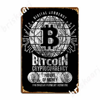 Dijital Para Bitcoin Cryptocurrency Kripto Metal Işaretleri Kulübü Parti Garaj Kulübü kişiselleştirilmiş Poster tabela Posterler