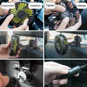 Araba Arka Koltuk Kafalık 5V USB Fan Anahtarı İle Hava Soğutma Fanı Araba Elektrikli Ev Aletleri Yaz İçin 2