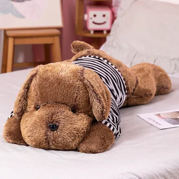 Güzel Dev Boyutu Yumuşak Yalan Köpek peluş oyuncaklar Doldurulmuş Hayvan Uyku yastık Bebekler Çocuklar İçin Bebek Doğum Günü Noel Hediyeleri
