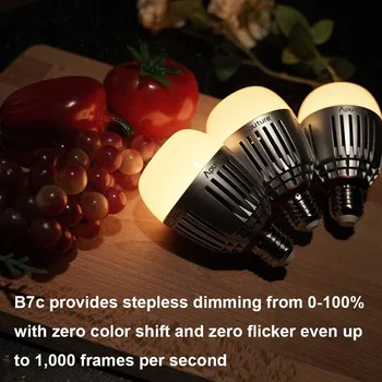 Aputure Accent B7C Akıllı Ampul RGB LED Fotografik Aydınlatma 7W 2000-10000K Şarj Edilebilir Fotoğraf Stüdyosu Lambası