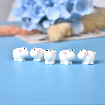 5 Adet Set Kawaii Mini Koyun Hayvanlar Ev Mikro Peri Figürler Minyatürleri Bahçe Dekor DIY Aksesuarları Çocuk Hediye