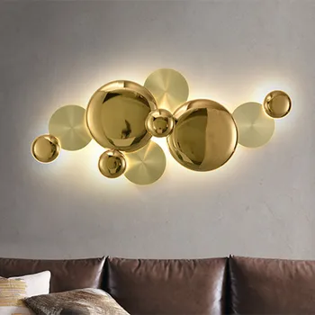 Galvanik Altın Diskler Duvar ışıkları Nordic duvar lambası lüks tasarım Lotus Yaprağı Başucu Lambası İç Dekorasyon salonu ışık