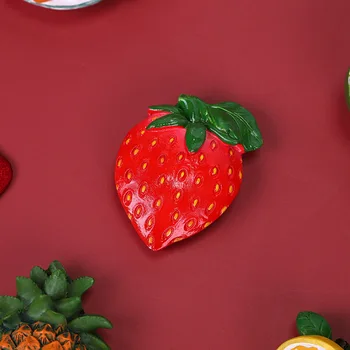 Yaratıcı El boyalı Mini Sevimli Gıda Mıknatısı Ananas, Limon, Portakal, Çilek Istakoz Reçine Etiket buzdolabı mıknatısı Dekor 0