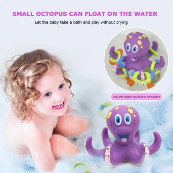 6 Adet Su Yüzen Sevimli Karikatür Ahtapot Komik Yüzen Halka Oyuncak Banyo Plaj banyo küveti Oyun Su Oyunları Oyuncak Çocuklar için 1