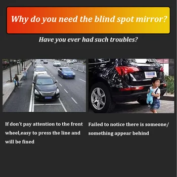 1/2 adet 360 Rotasyon Ayarlanabilir Araba Kör Nokta Ayna Geniş Açı Dışbükey dikiz aynası Görünüm Ön Arka Tekerlek Araba Aksesuarları 4