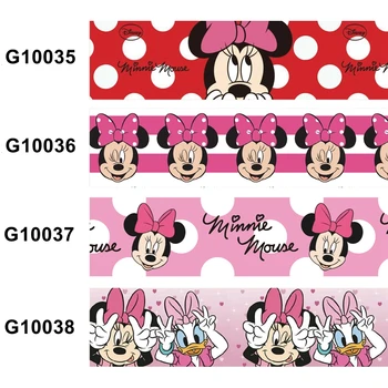 25MM 38MM Disney Mickey Minnie Mouse Baskılı Karikatür saç fiyonkları Grogren Kurdele 2