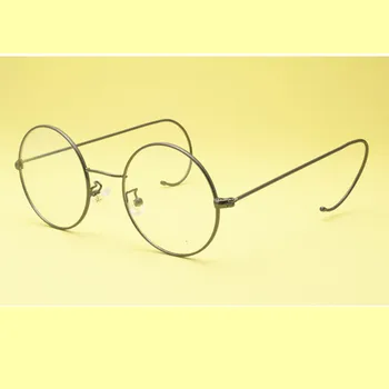 60s 40mm Vintage Küçük Yuvarlak Tam Jant Gözlük Çerçeveleri Tel Jant John Lennon Steve Jobs Gözlük Rx mümkün