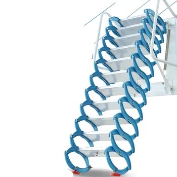 Ev araç seti dış duvara monte teleskopik merdiven manuel katlanır merdiven taşınabilir teleskopik merdiven 2.2-3.4 M 0