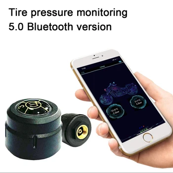 Bluetooth 5.0 Otomatik Gerçek Zamanlı motosiklet lastikleri Basınç Sensörleri Android TPMS Lastik Basıncı İzleme Sistemi motosiklet alarmı 0