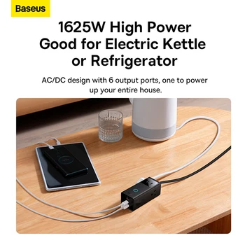 Baseus 40W güç şeridi ABD JP Fiş 1625W 3AC PowerStrip Uzatma Prizleri Dokunmatik Kontrol USB GaN Şarj Cihazı iPhone İçin Hızlı Şarj 1