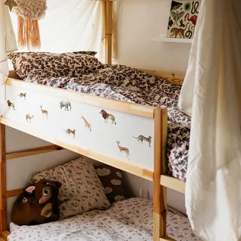 Iskandinav Safari Hayvanlar Aile Duvar Sticker Çocuk Odası için Bebek Erkek Kız Yatak Odası Boho Çıkartmaları Sevimli Hayvan Aslan Zürafa Fil