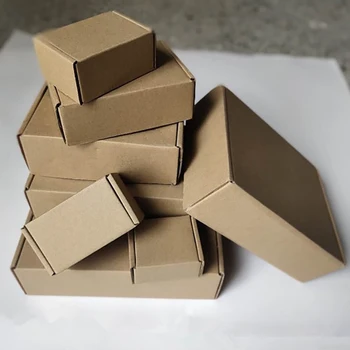 20 Adet DIY El Yapımı Sabun Karton Kutu Kalın Oluklu Kağıt Ambalaj Posta Kutusu Kahverengi Karton Hediye Küçük Ambalaj Kutusu