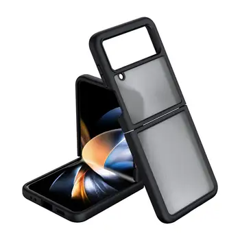 Samsung Galaxy Z Flip 4 için Kılıf Lüks Cilt Dostu Ultra-ince Mat Saydam Darbeye Tampon Katlanır Kapak Aksesuarları 2