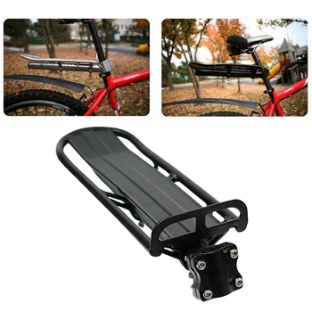 Ayarlanabilir Bisiklet Kargo Raf Bisiklet Pannier Bisiklet Bagaj Taşıyıcı Rafları Seatpost Tüp Siyah Alüminyum 0