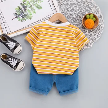 LZH 2022 Yaz Bebek Erkek Eşofman Sevimli Yenidoğan Bebek giyim setleri Çocuklar İçin Kısa Kollu Kostüm Bebek Erkek Takım Elbise 1-5 bebek giysisi